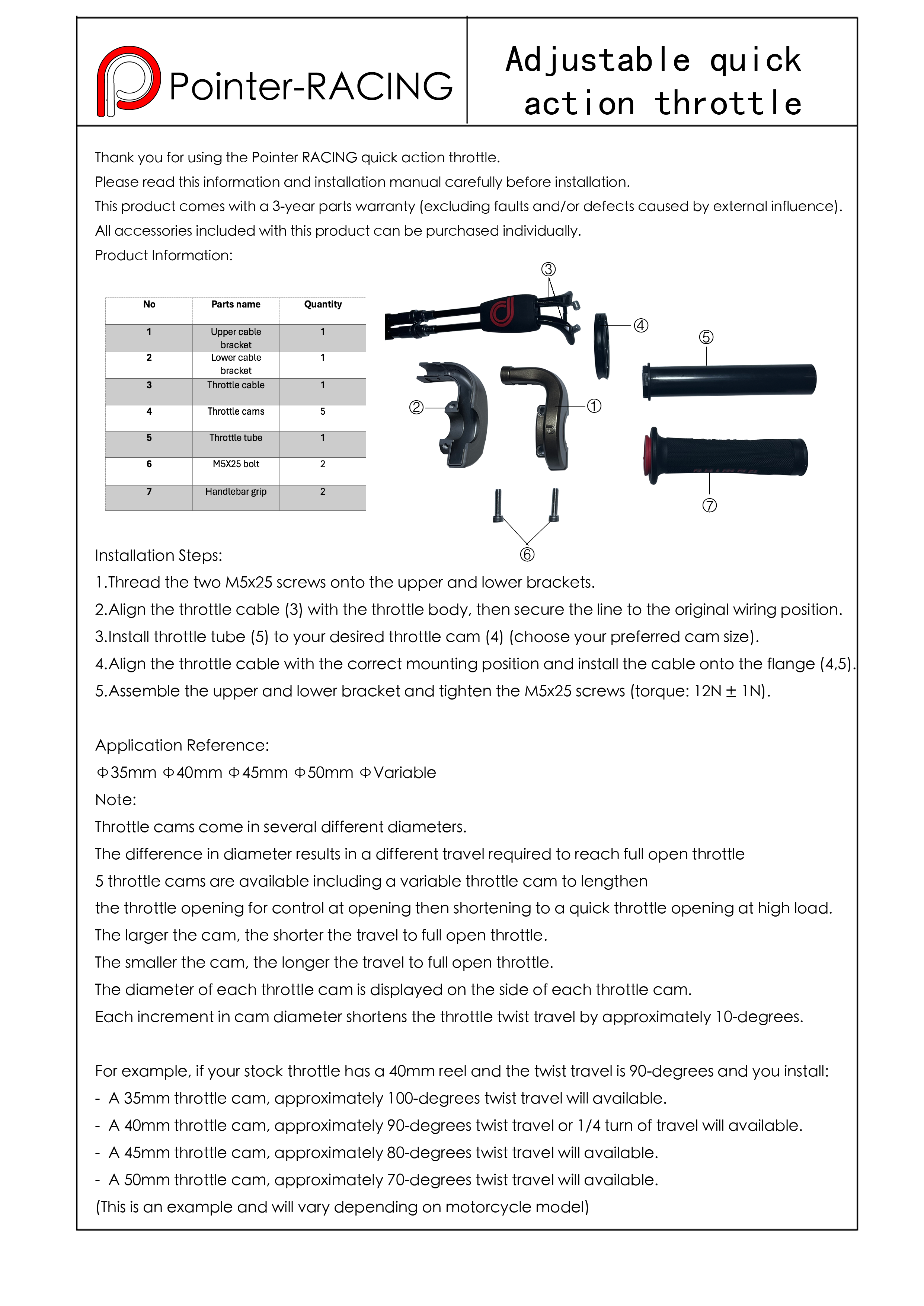 Yamaha r3 Quick Action Throttle kit (2015-2025)